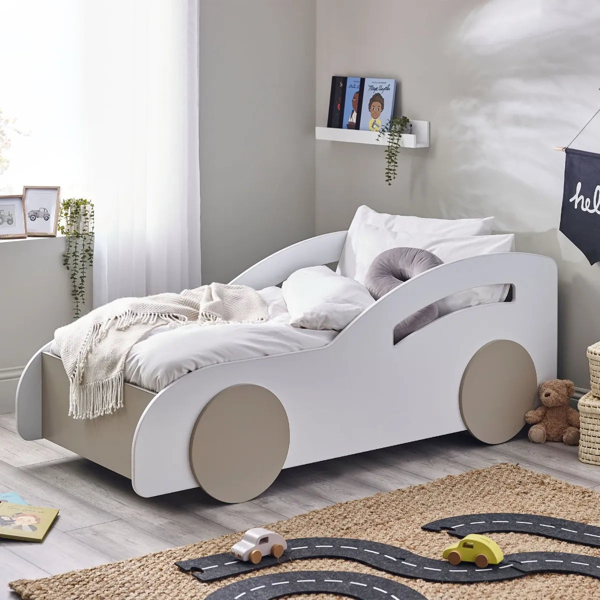 Atlantis Toddler Car Bed - White