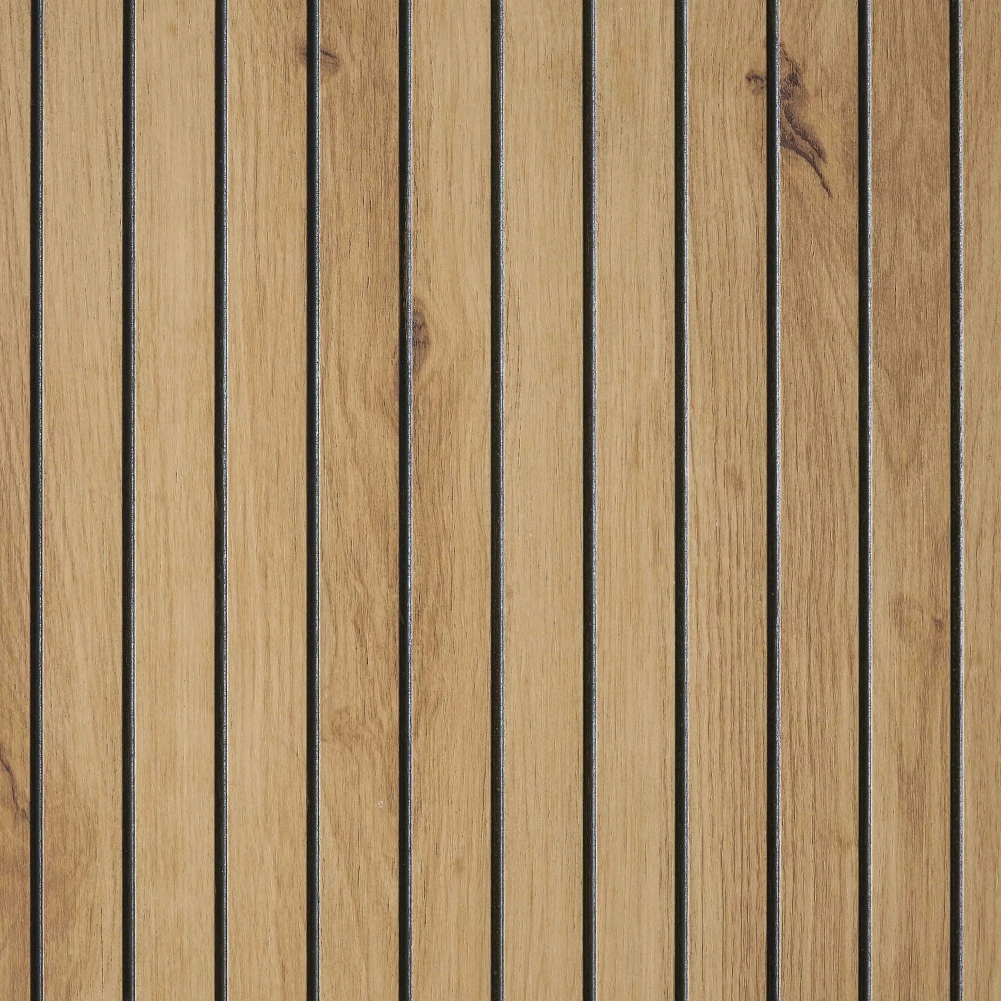 Light oak wood slat panel with vertical grooves for wall or furniture accent