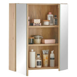 Austin Mirrored Cabinet - Light Brown and Glass - AUS003