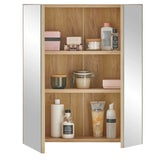 Austin Mirrored Cabinet - Light Brown and Glass - AUS003