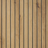 Oak wood slat furniture panel with visible grain and natural finish