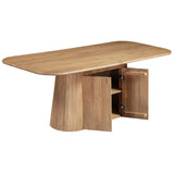 Austin Solid Wood 175cm Dining Table with fluted base in natural mango wood