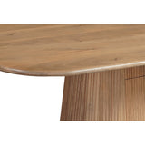 Austin Solid Wood 175cm Dining Table with fluted base in natural mango wood