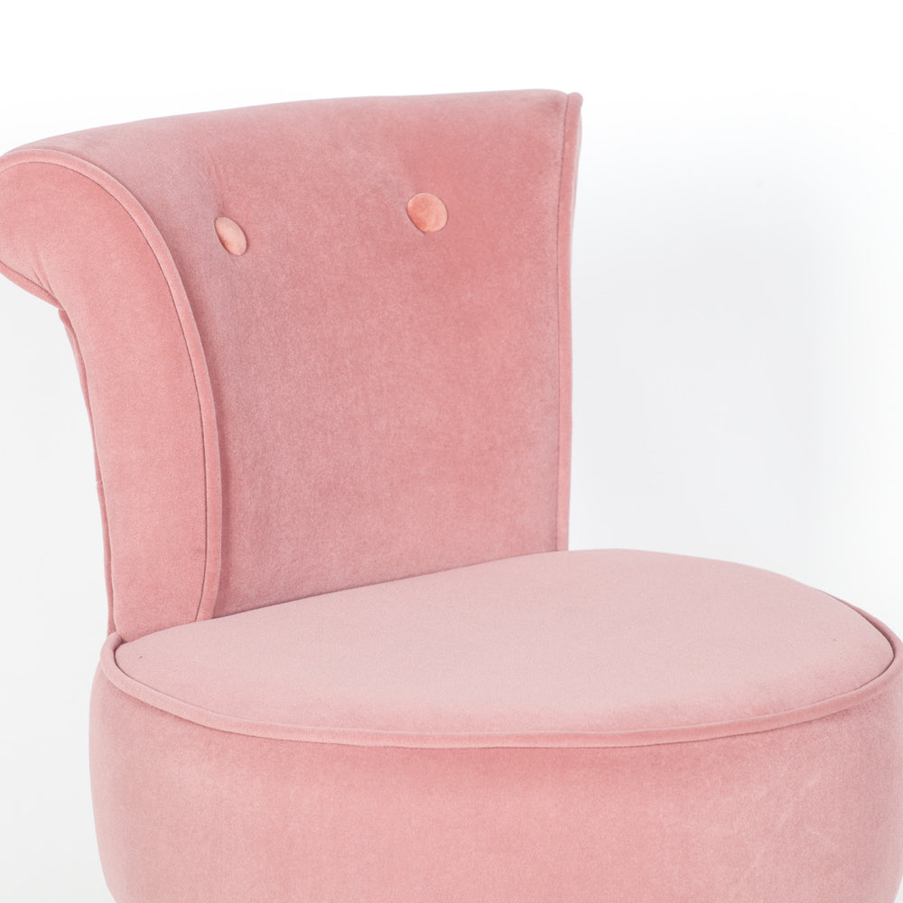 Pink Stool / Bedroom Chair with Gold Legs