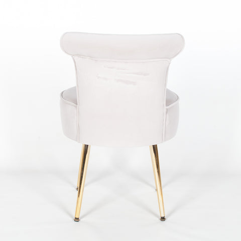 Grey Stool / Bedroom Chair with Gold Legs