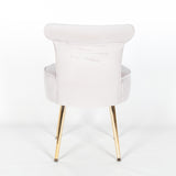 Grey Stool / Bedroom Chair with Gold Legs