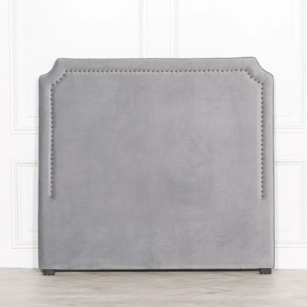 Grey Velvet 5ft King Size Headboard
