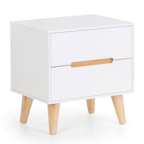 Alicia 2 Drawer Bedside - White - ALI201