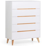 Alicia 5 Drawer Chest - White - ALI203