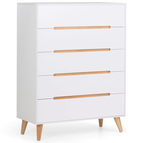 Alicia 5 Drawer Chest - White - ALI203