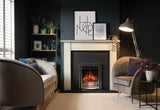 Amara electric fire installed in a modern living room with stylish furniture and decor.