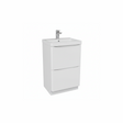 Gloss white floor standing bathroom vanity unit with two drawer storage and modern finish | Home Centre Direct UK