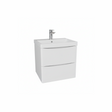 Gloss white wall hung bathroom vanity unit with two drawer storage and sleek modern finish | Home Centre Direct UK