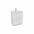 Gloss white floor standing bathroom vanity unit with two drawer storage and sleek modern finish | Home Centre Direct UK