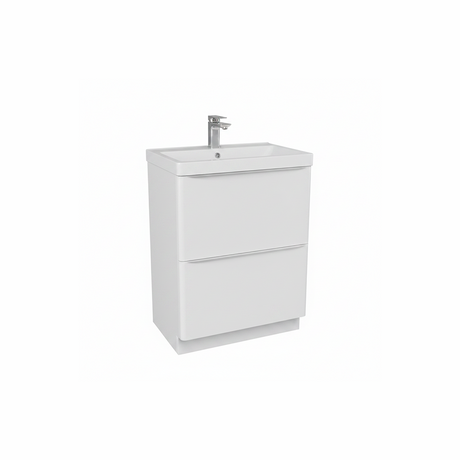 Gloss white floor standing bathroom vanity unit with two drawer storage and sleek modern finish | Home Centre Direct UK