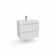 Gloss white wall hung bathroom vanity unit with two drawer storage and sleek modern finish | Home Centre Direct UK