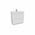 Gloss white floor standing bathroom vanity unit with two drawer storage and sleek modern finish | Home Centre Direct UK