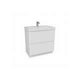 Gloss white floor standing bathroom vanity unit with two drawer storage and sleek modern finish | Home Centre Direct UK