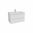 Gloss white wall hung bathroom vanity unit with two drawer storage and sleek modern finish | Home Centre Direct UK