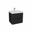 write image alt text for --> Arc Matt Black – 500mm 2 Drawer Wall Hung