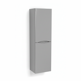Matt grey tall bathroom storage cabinet with two door design and contemporary finish | Home Centre Direct UK