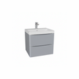 Matt grey wall hung bathroom vanity unit with two drawer storage and sleek modern design | Home Centre Direct UK