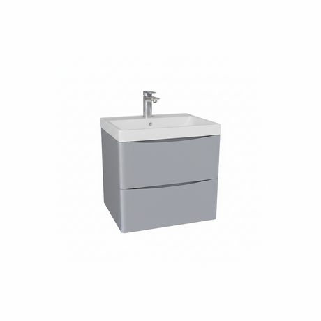 Matt grey wall hung bathroom vanity unit with two drawer storage and sleek modern design | Home Centre Direct UK