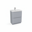 Matt grey floor standing bathroom vanity unit with two drawer storage and modern styling | Home Centre Direct UK