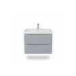 Matt grey wall hung bathroom vanity unit with two drawer storage and contemporary finish | Home Centre Direct UK