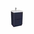 Matt indigo floor standing bathroom vanity unit with two drawer storage and modern styling | Home Centre Direct UK