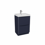 Matt indigo floor standing bathroom vanity unit with two drawer storage and modern styling | Home Centre Direct UK