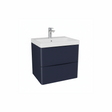 Matt indigo wall hung bathroom vanity unit with two drawer storage and modern design | Home Centre Direct UK