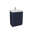 Matt indigo floor standing bathroom vanity unit with two drawer storage and modern styling | Home Centre Direct UK