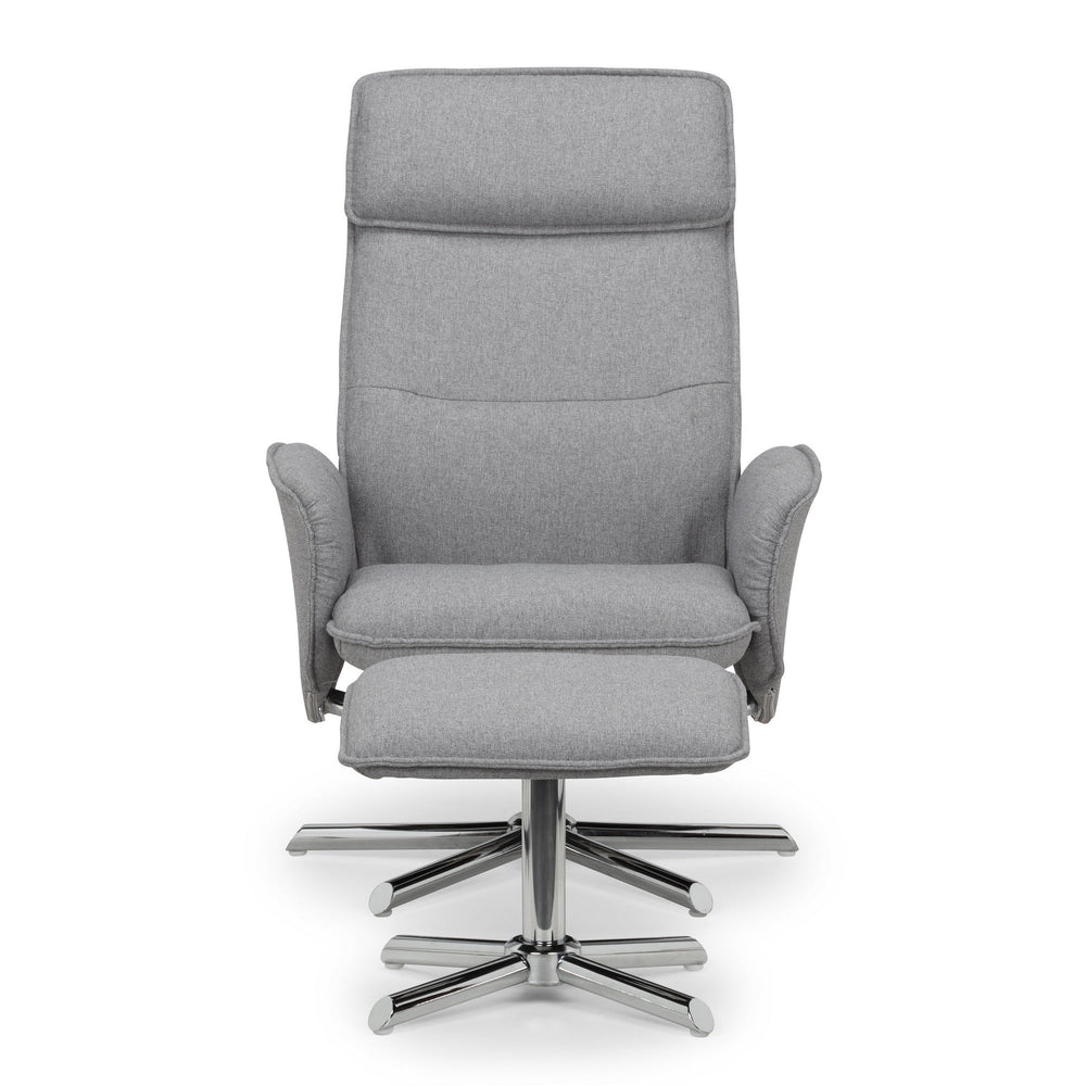 Aria Recliner and Stool - Grey - ARI001