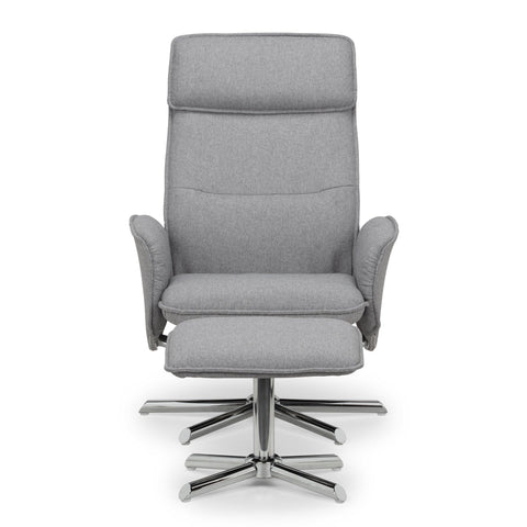 Aria Recliner and Stool - Grey - ARI001