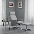 Aria Recliner and Stool - Grey - ARI001
