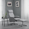 Aria Recliner and Stool - Grey - ARI001