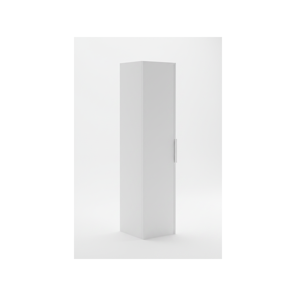 Matt white bathroom storage cabinet with slim vertical design | Home Centre Direct UK