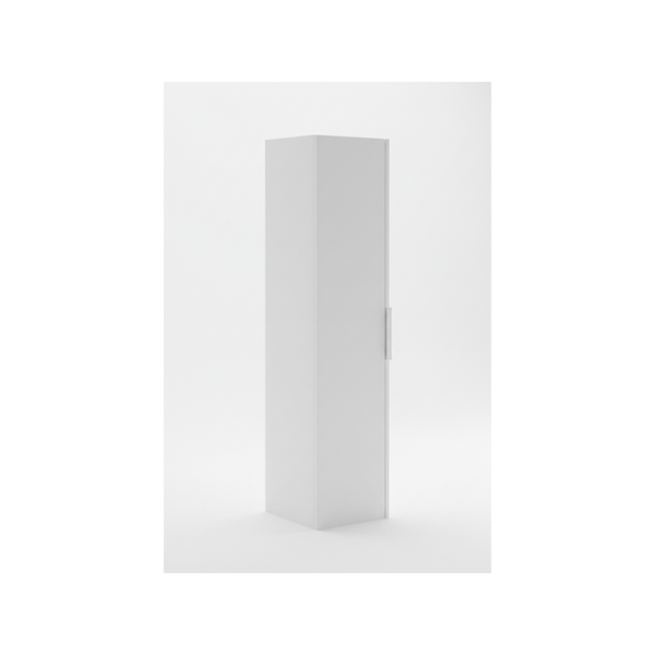 Matt white bathroom storage cabinet with slim vertical design | Home Centre Direct UK