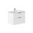 Matt white wall-hung bathroom vanity unit with double drawers | Home Centre Direct UK