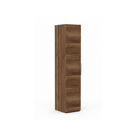 Tobacco oak tall bathroom cabinet with wood grain finish and compact storage | Home Centre Direct UK