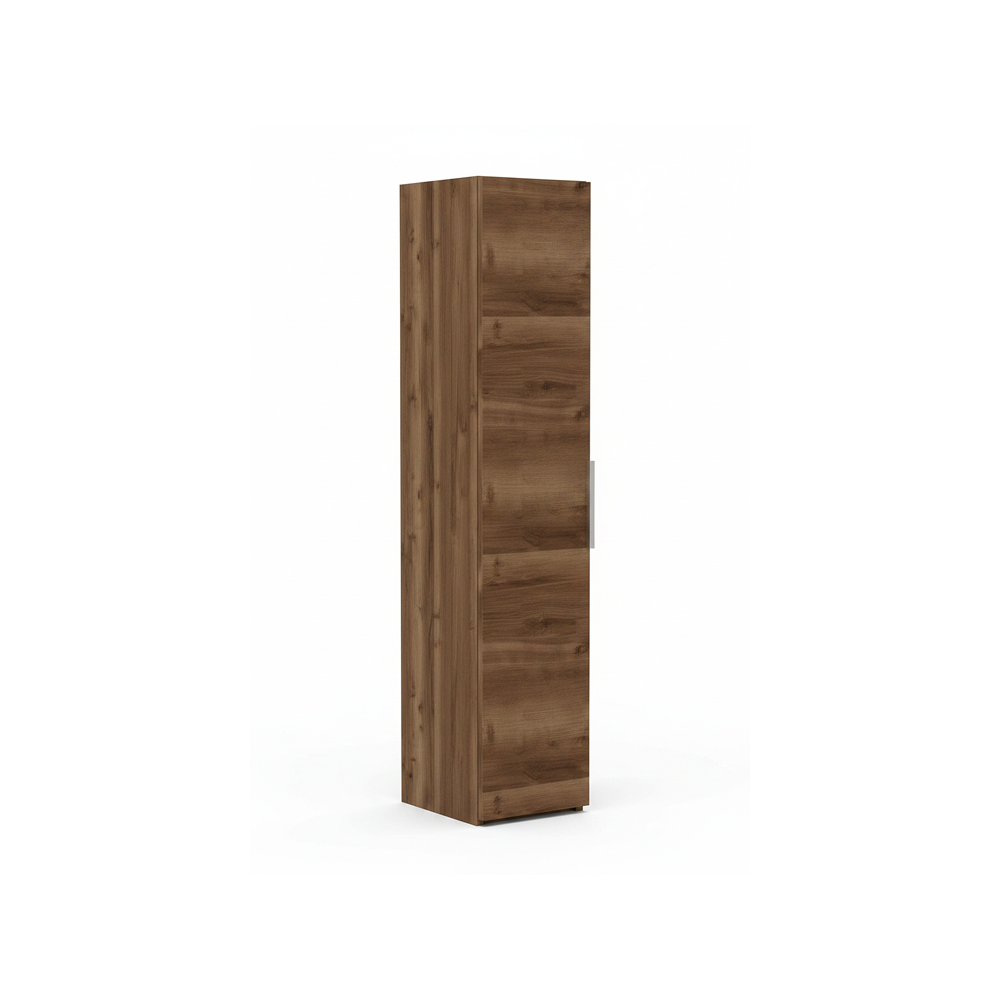 Tobacco oak tall bathroom cabinet with wood grain finish and compact storage | Home Centre Direct UK