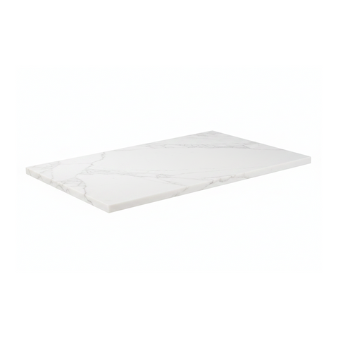 White marble-effect bathroom worktop with smooth stone finish | Home Centre Direct UK