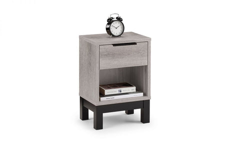 Bali 1 Drawer Bedside - Grey Oak