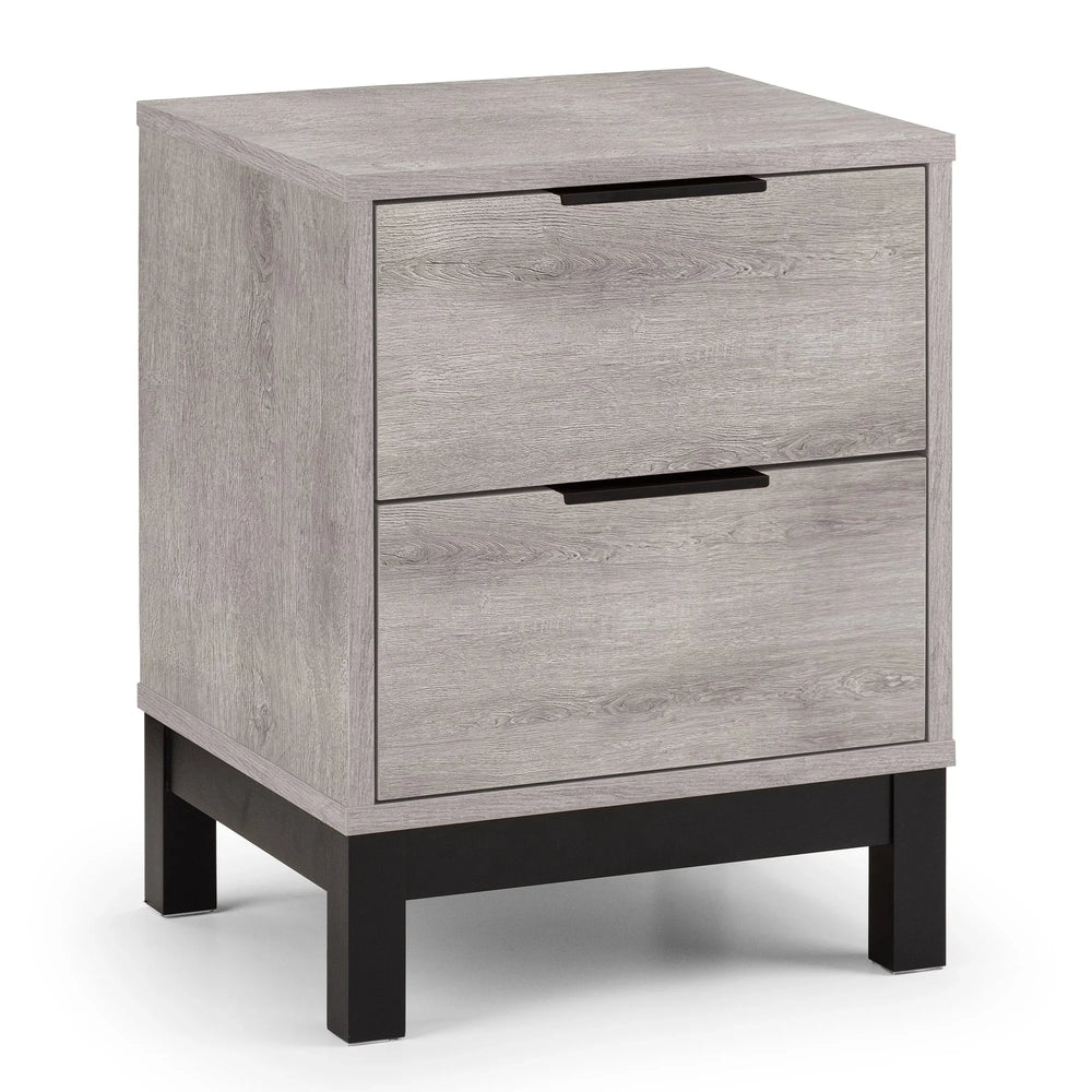 Bali 2 Drawer Bedside - Grey - BAL102