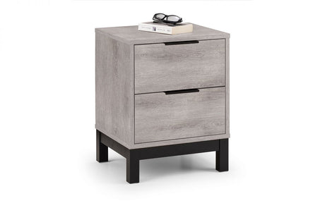 Bali 2 Drawer Bedside - Grey Oak