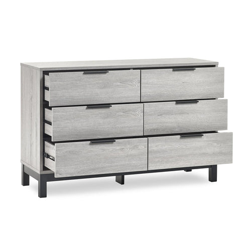 Bali 6 Drawer Wide Chest - Grey - BAL104