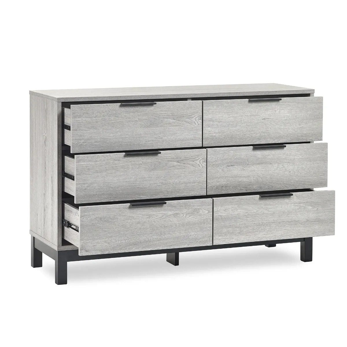 Bali 6 Drawer Wide Chest - Grey Oak