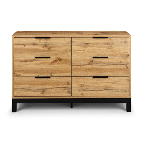 Bali 6 Drawer Wide Chest - Grey - BAL104
