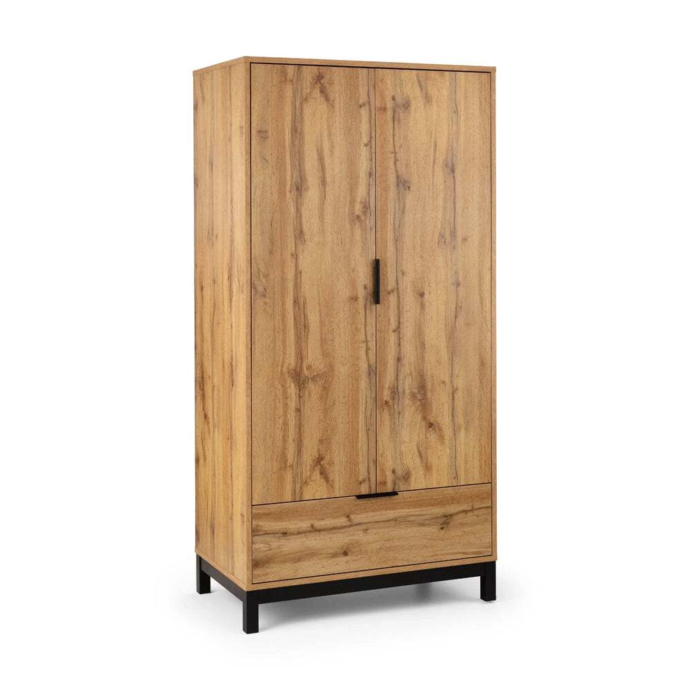 Bali 2 Door 1 Drawer Wardrobe - Grey - BAL106